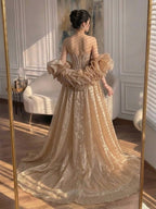 Luxury Light Blue Diamond Evening Dress With Ruffle Cape LA73141