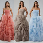 Purple 3D Rose Flower Strapless Princess Evening Dress LA73176
