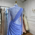 Luxury Lilac High Neck Beaded Mermaid Evening Dress LA73407