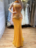 Serene Hill Arabic Orange Two Pieces Corset Evening Dress LA73444