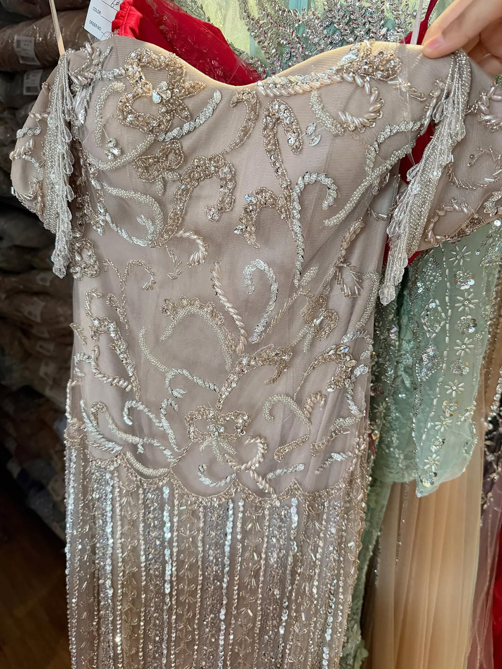 Luxury Pink Beaded Mermaid Evening Dress LA73550
