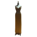 Luxury Hand Made Gold Scallop Tassel Evening Dress LA73748