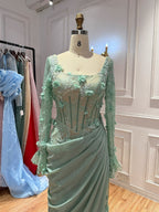Luxury Pink 3D Floral Beaded Mermaid Gown LA73774