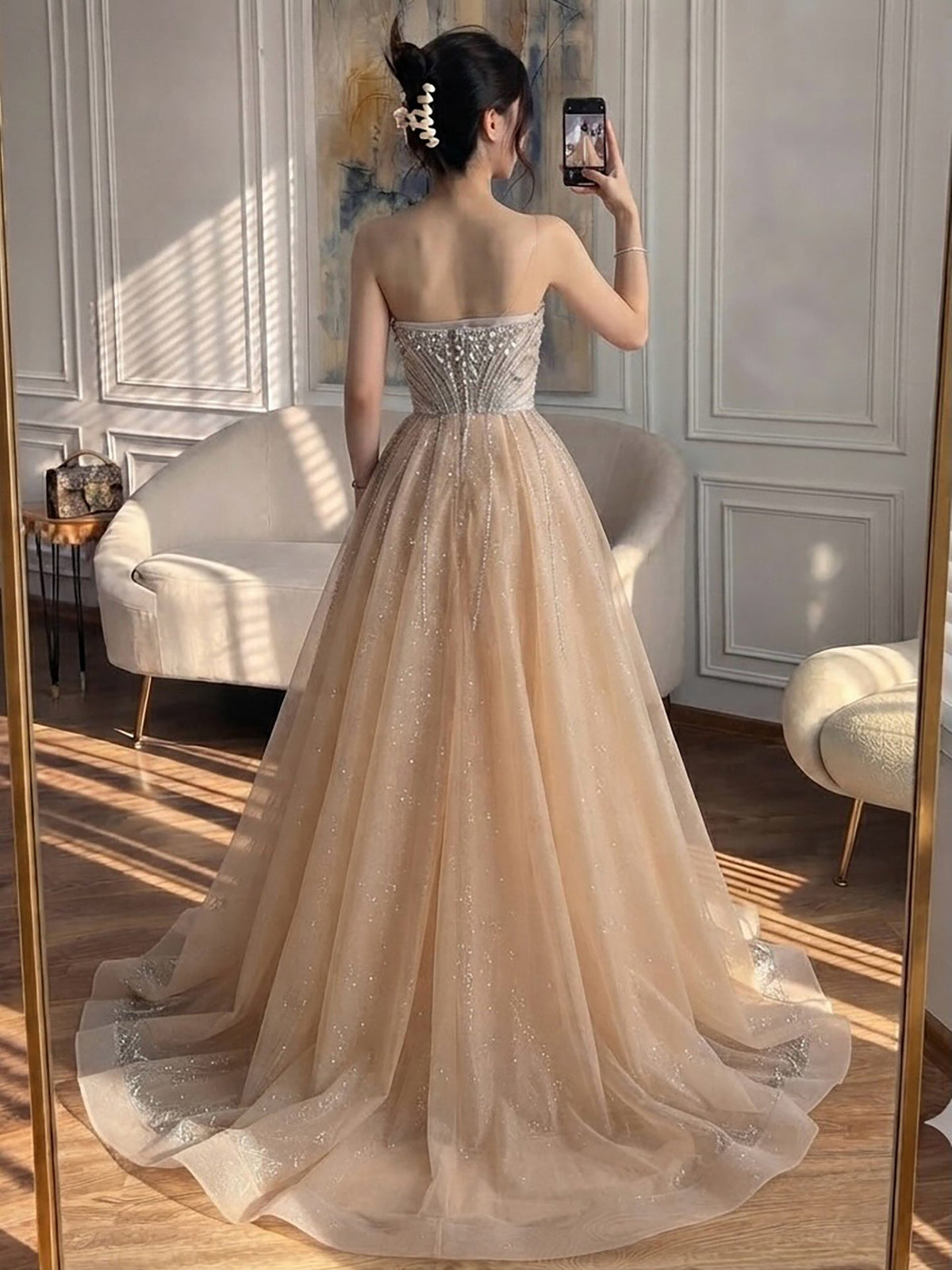 Luxury Nude Sweetheart Baroque Beaded Fitted Mermaid Dress LA73831