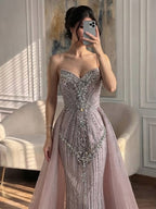 Luxury Nude Sweetheart Baroque Beaded Fitted Mermaid Dress LA73831