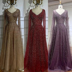 Luxury Purple A-Line Evening Dress with Cape Sleeves Plus Size LA72147A