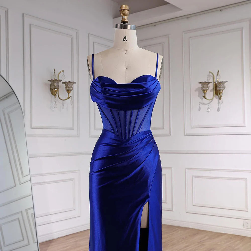 Pink Mermaid Sweetheart Ruched Silk Satin Evening Dress LA73153 - SERENE HILL