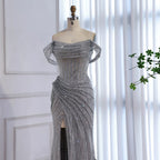 Luxury Silver Diamond Corset Off Shoulder Mermaid Evening Dress LA73410 - SERENE HILL