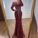 Modest Caramel High Collar Evening Dress for Wedding Guest LA73203 - SERENE HILL