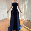 Burgundy Strapless Mermaid Velvet Evening Ball Gowns with Pearls LA73351