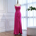 Pink Mermaid Sweetheart Ruched Silk Satin Evening Dress LA73153 - SERENE HILL