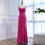 Pink Mermaid Sweetheart Ruched Silk Satin Evening Dress LA73153 - SERENE HILL