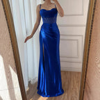 Pink Mermaid Sweetheart Ruched Silk Satin Evening Dress LA73153 - SERENE HILL