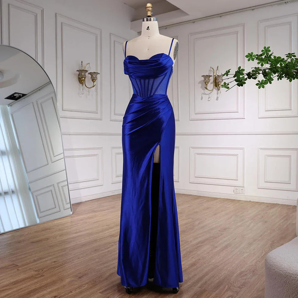 Pink Mermaid Sweetheart Ruched Silk Satin Evening Dress LA73153 - SERENE HILL