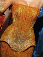 Serene Hill Arabic Orange Two Pieces Corset Evening Dress LA73444