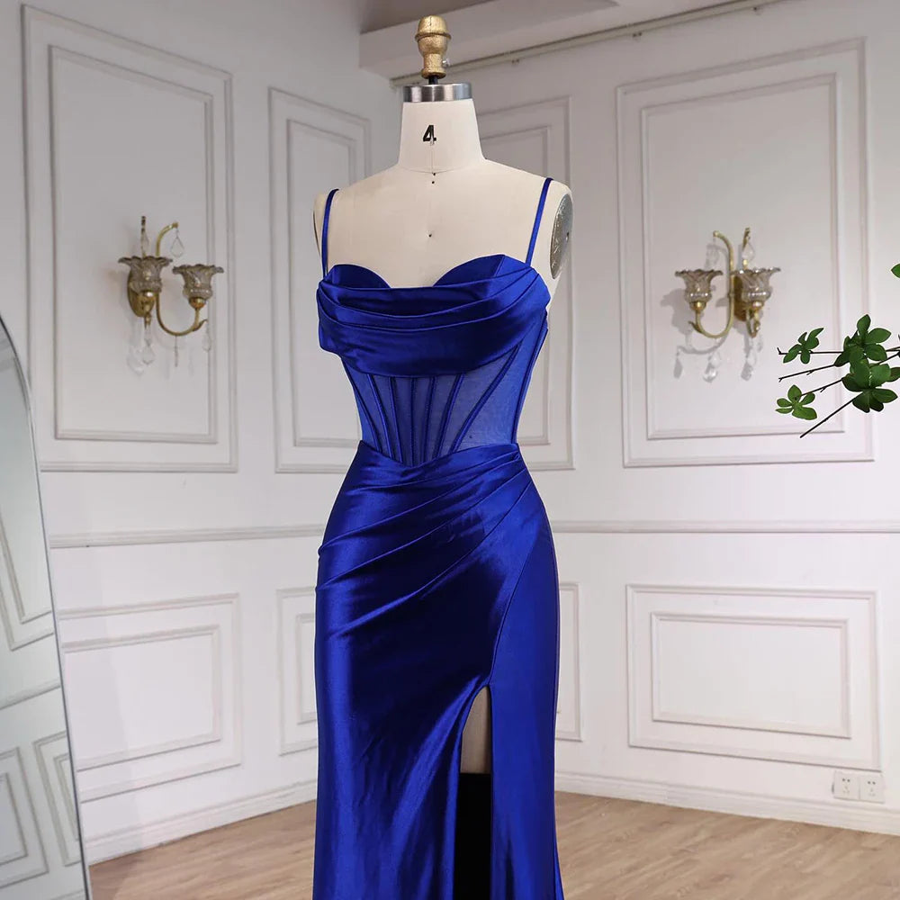 Pink Mermaid Sweetheart Ruched Silk Satin Evening Dress LA73153 - SERENE HILL