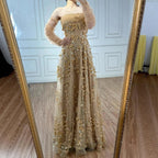 Elegant Pink 3D Flowers Evening Dress with Gloves LA72912