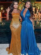 Serene Hill Arabic Orange Two Pieces Corset Evening Dress LA73444