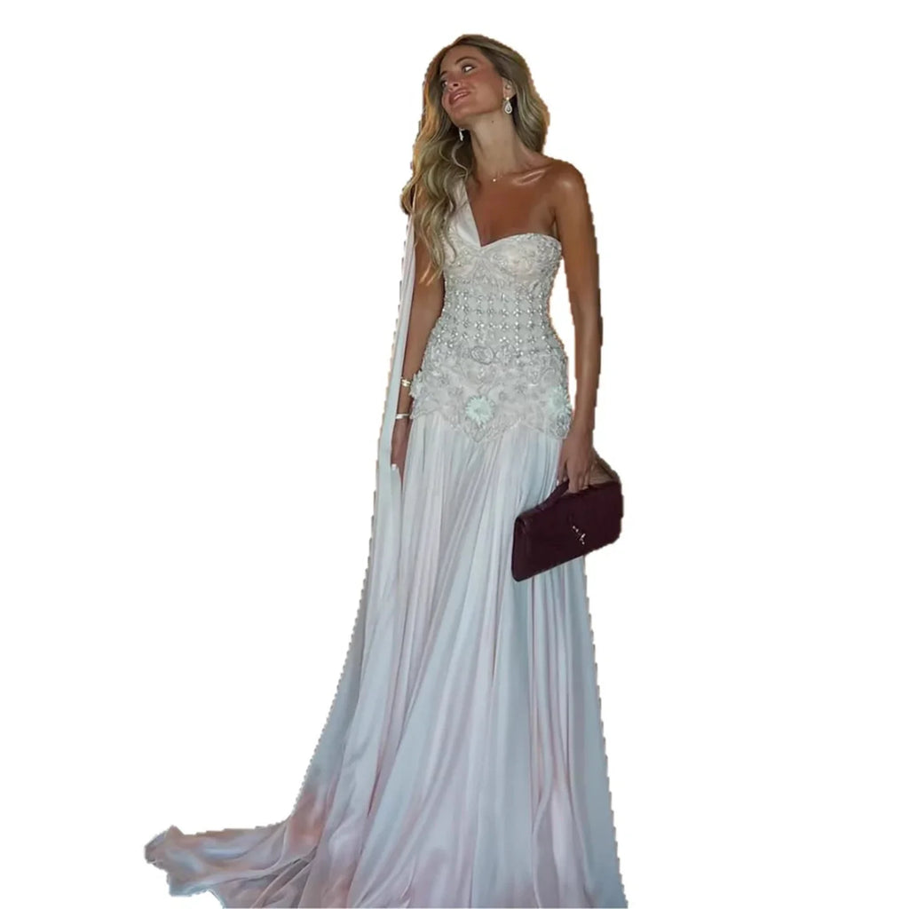 Luxury Pink Arabic Floral chiffon Evening Dress With Cape LA73451