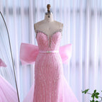 Luxury Dubai Pink Bow Evening Dress LA73061A - SERENE HILL