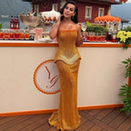 Serene Hill Arabic Orange Two Pieces Corset Evening Dress LA73444