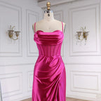 Pink Mermaid Sweetheart Ruched Silk Satin Evening Dress LA73153 - SERENE HILL