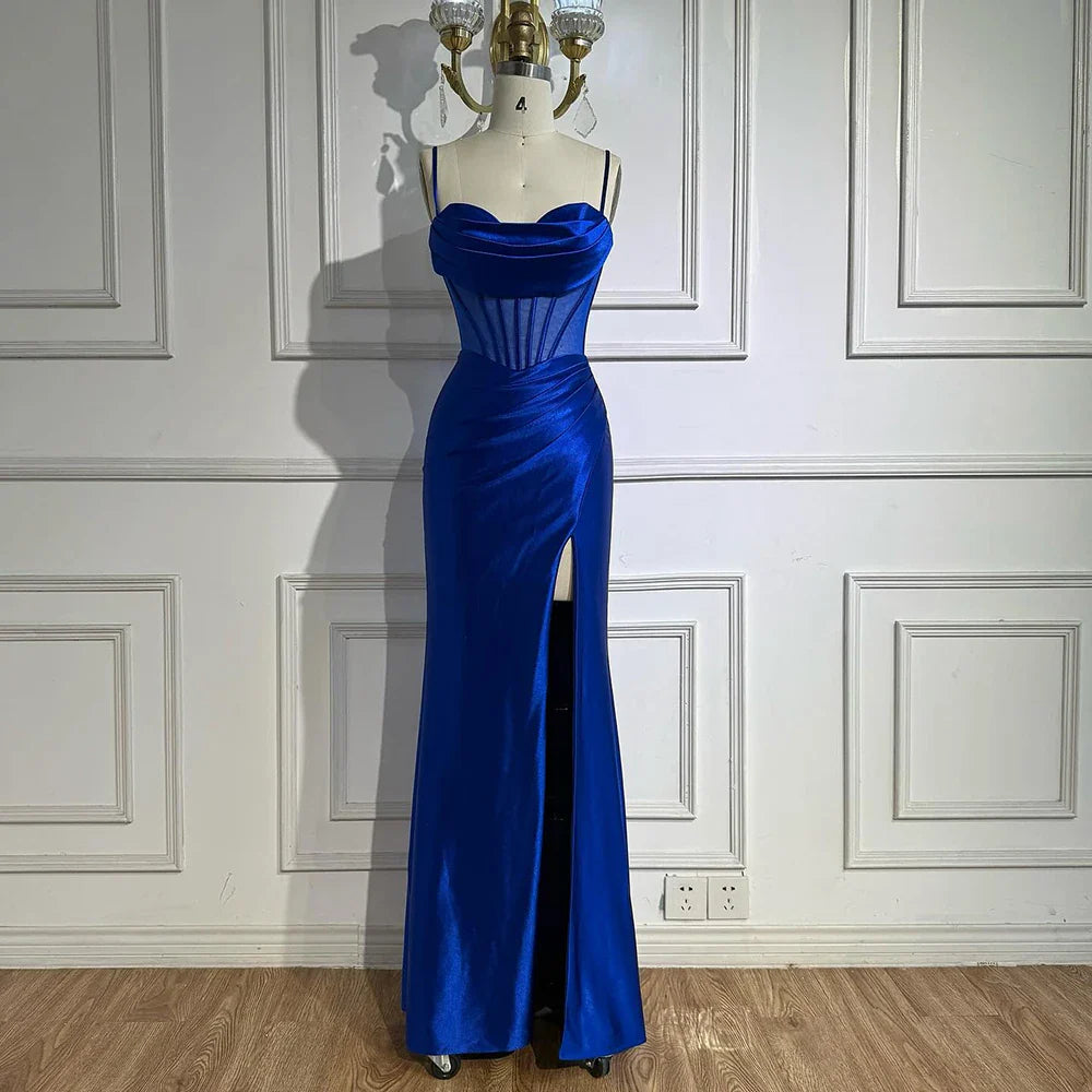 Pink Mermaid Sweetheart Ruched Silk Satin Evening Dress LA73153 - SERENE HILL