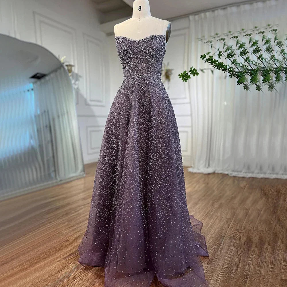 Caramel A-Line Elegant Evening Dress for Women - Wedding Party 2025 LA72147