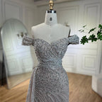 Luxury White Nude Mermaid Split Evening Dress LA72262