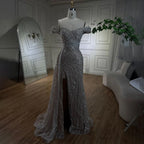 Luxury White Nude Mermaid Split Evening Dress LA72262