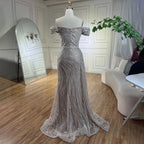 Luxury White Nude Mermaid Split Evening Dress LA72262