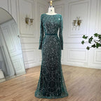 Muslim Long Cape Dubai Crystal Beaded Evening Gown LA72032M
